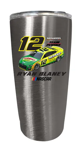 #12 Ryan Blaney Officially Licensed 16oz Stainless Steel Tumbler Car Design