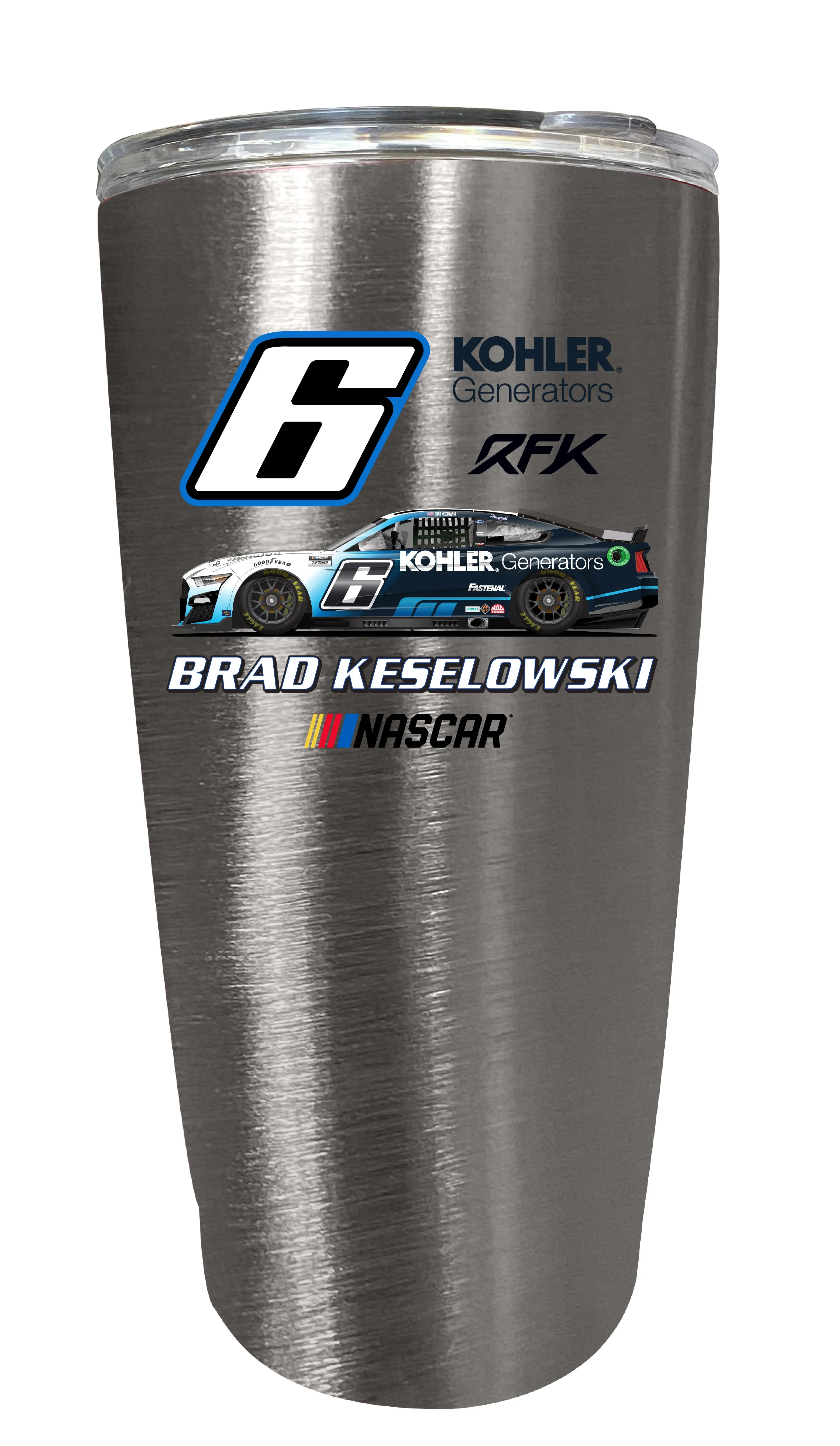 #6 Brad Keselowski Officially Licensed 16oz Stainless Steel Tumbler Car Design