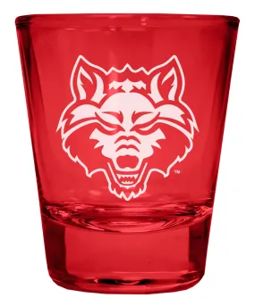 Arkansas State Engraved Full Color 2oz Shot Glass Officially Licensed Collegiate Product