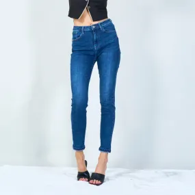 Classic high-waisted skinny jeans with rolled hem wholesale