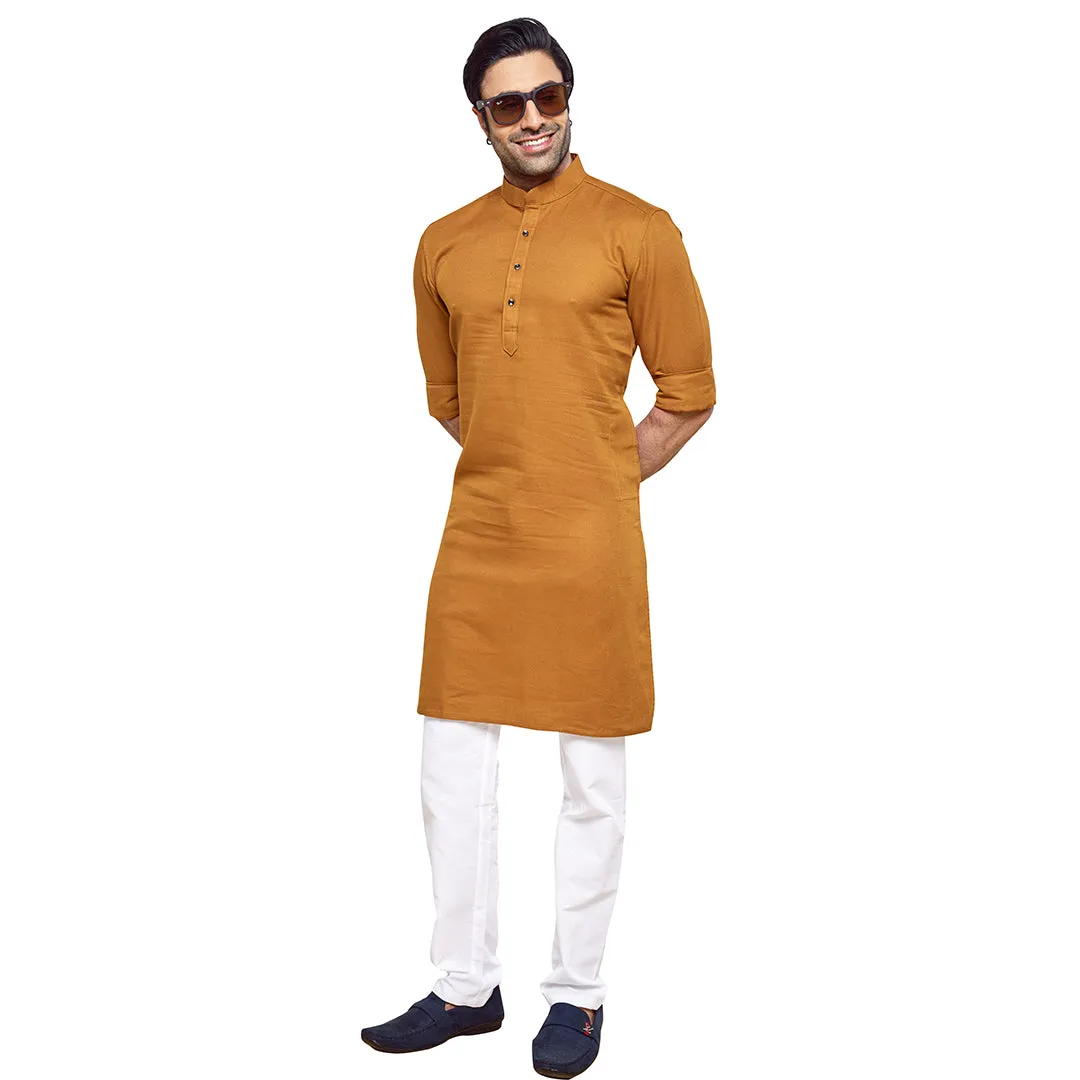 Earthy  Chocolate Brown Plain Kurta