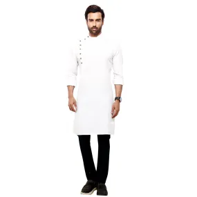 Elegance Milky White Plain Kurta for Men