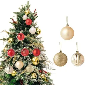 GARVEE 2.36 Christmas Ball 36Pcs Shatterproof Small Christmas Ball Xmas Tree Ornaments with Hanging Loop for Party Home Decor Gold