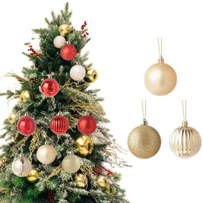 GARVEE 36Pcs Christmas Ball Shatterproof Small Christmas Ball Xmas Tree Ornaments with Hanging Loop for Party Home Decor red