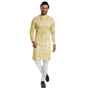 Golden Impressions Yellow Printed Kurta