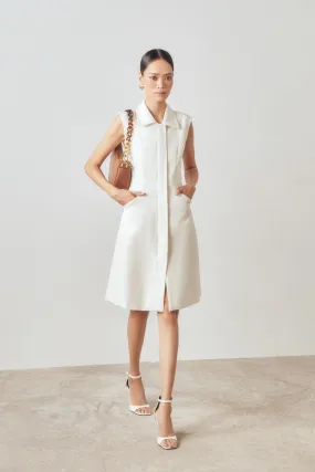 Jani Straight Sleeveless Linen Knee-length Dress