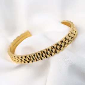 Melanie | Stainless Steel 18K Gold Plated or Silver Cuff Bangle