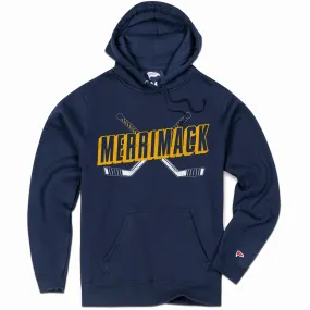 Merrimack Vintage Hockey Crossed Sticks Hoodie