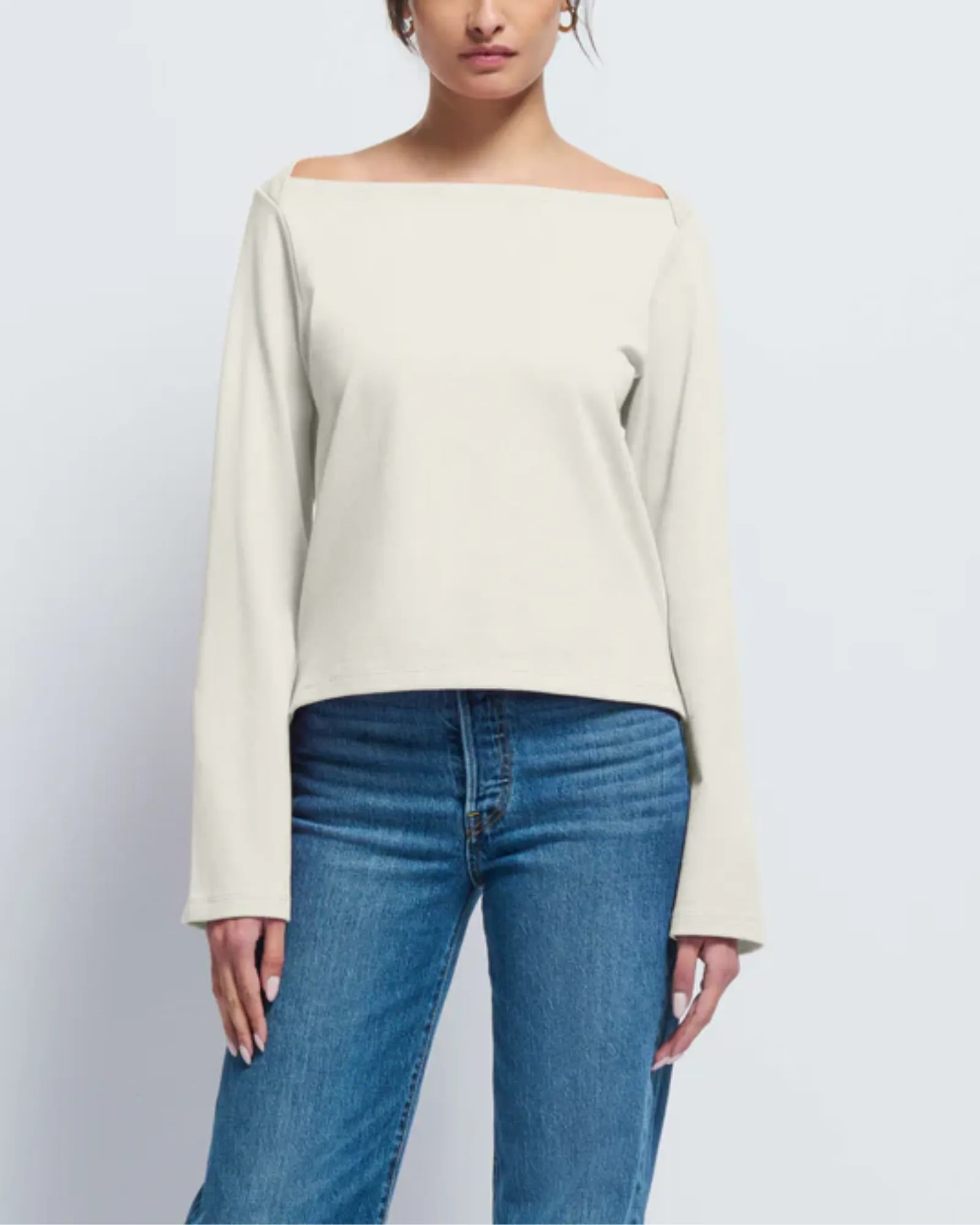 Nation Bryce Boatneck Top in Porcelain