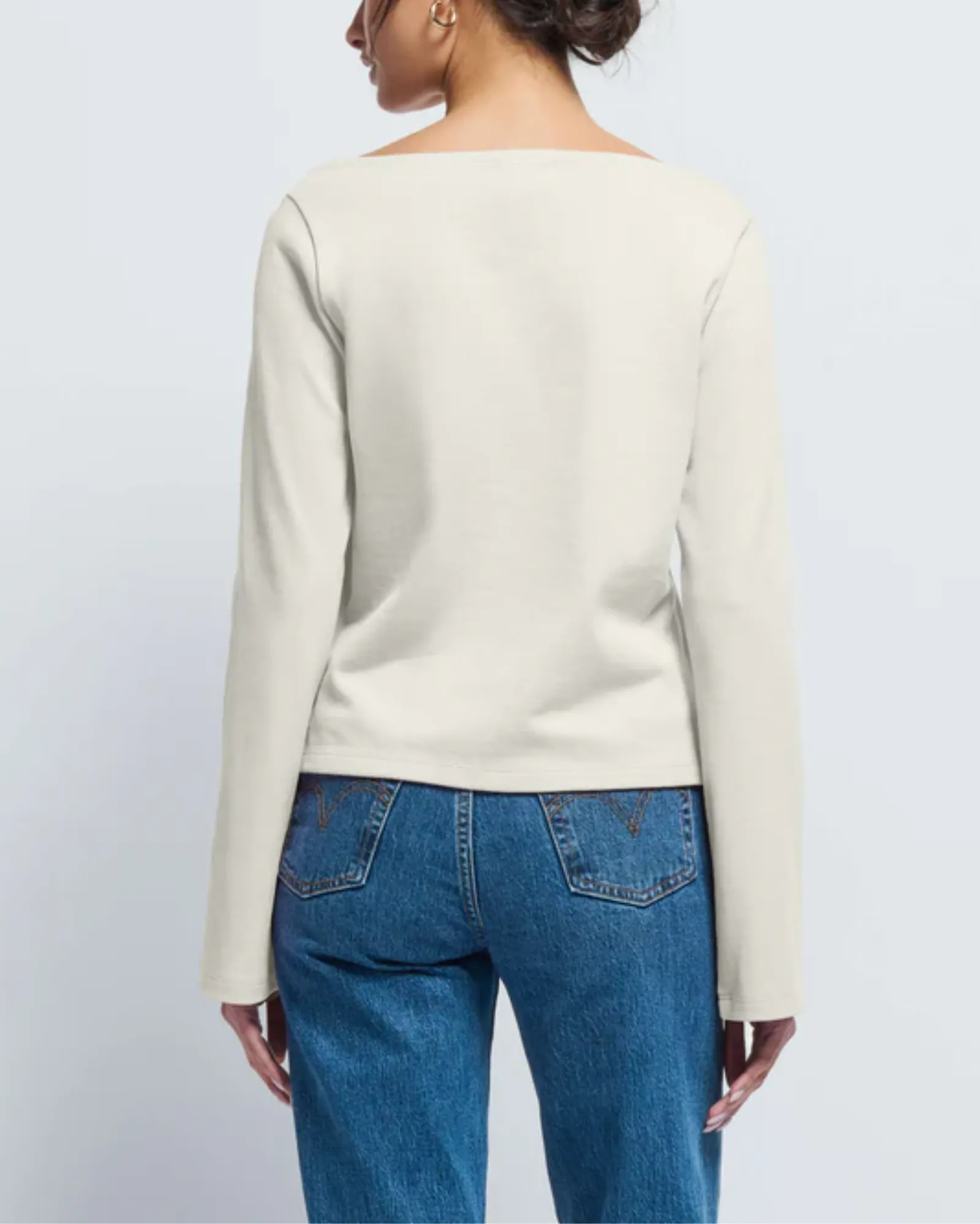 Nation Bryce Boatneck Top in Porcelain