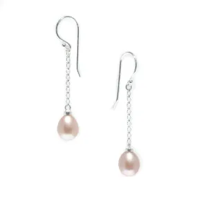 Poppy Pink Pearl Hook Earrings