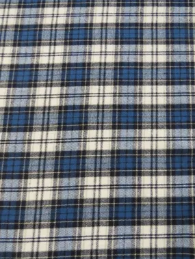 Tartan Plaid Uniform Apparel Flannel Fabric / Blue/White