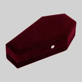 The Crimson Red Velvet Coffin Ring Case